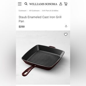 Staub Enameled Cast Iron Grill Pan - Gray
